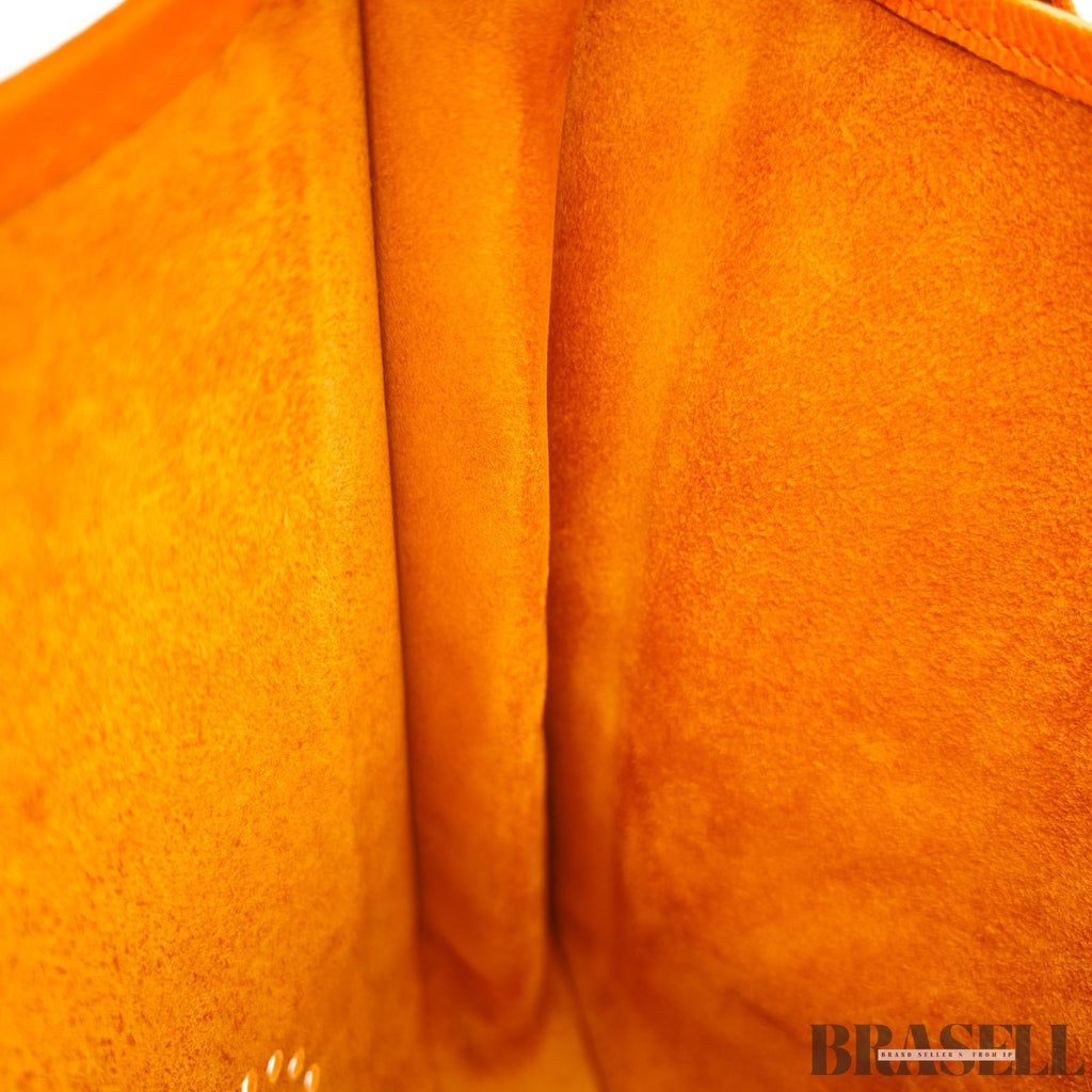 Hermes Evelyn PM Orange Toryon Clemence Crossbody Shoulder Bag w/Dust Bag Strap