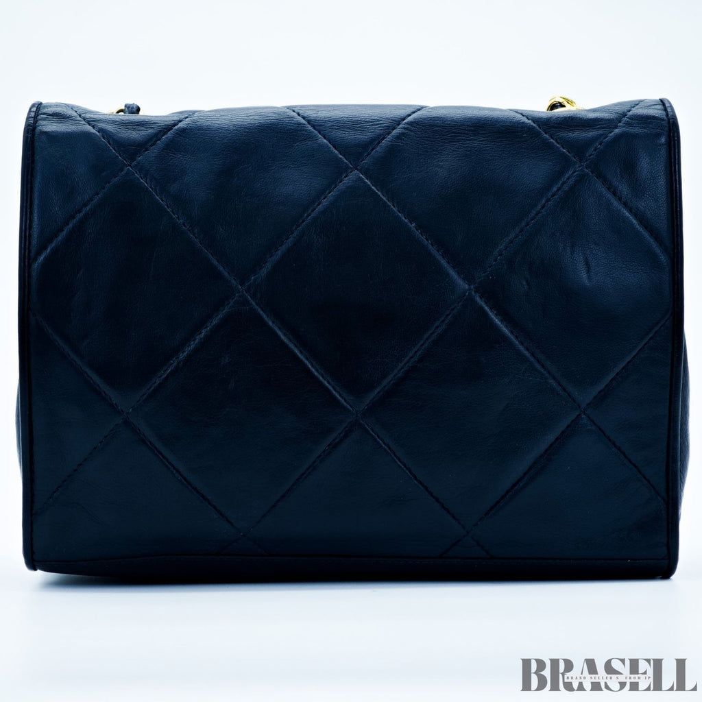 Chanel Matelassé Lambskin Chain Shoulder Coco Mark Flap Small Black Women