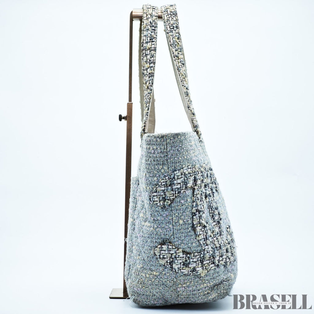 Chanel Cambon Line Tweed Multicolor Silver Tote Bag No 9 A25170 Woman