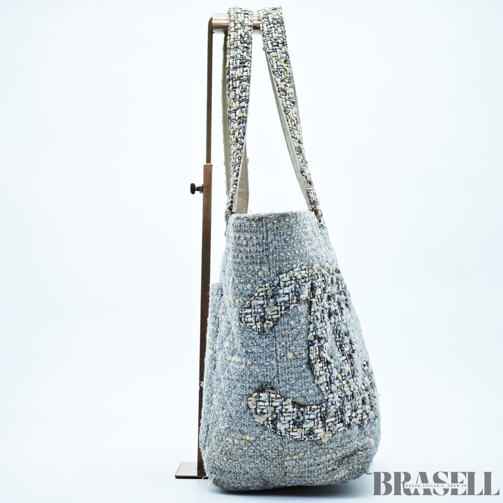 Chanel Cambon Line Tweed Multicolor Silver Tote Bag No 9 A25170 Woman