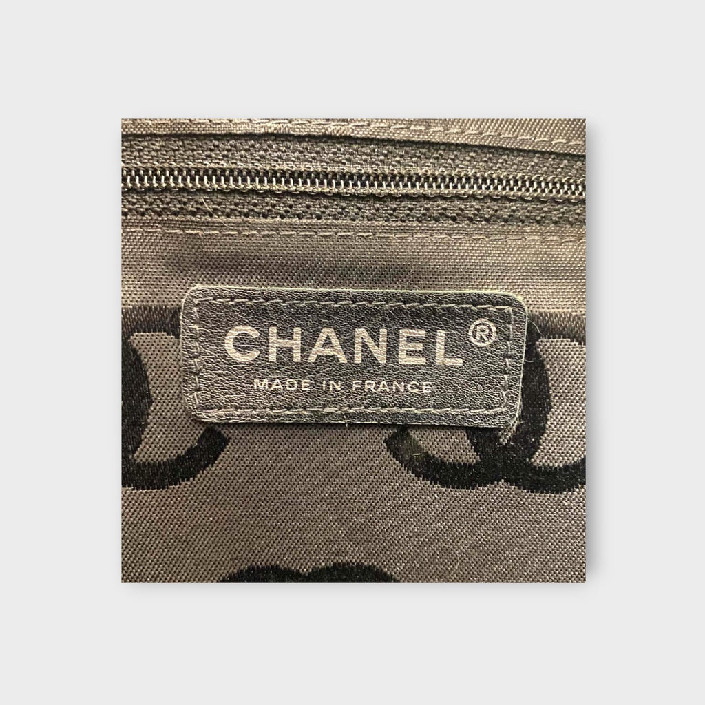 CHANEL A25171 Cambon Line Matelasse Bowling Bag Beige Black Handbag 【B】