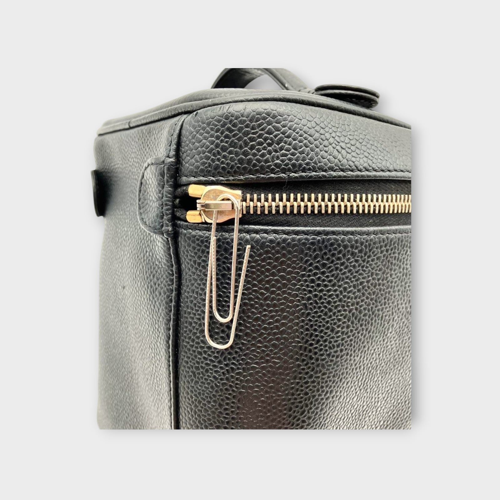 CHANEL Vanity Bag in Black Caviar Leather with Coco Mark