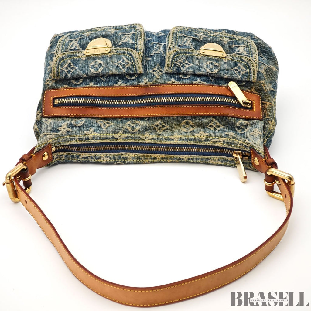 LOUIS VUITTON Buggy PM Shoulder Bag Monogram Denim Leather Blue M95049 France