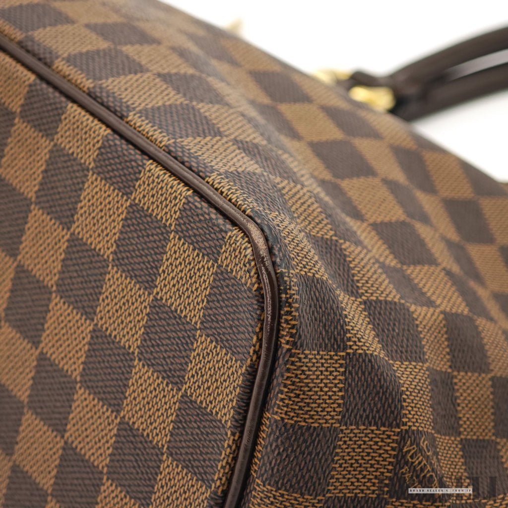 LOUIS VUITTON Saleya PM Tote Bag Handbag N51183 Brown Damier Canvas Leather