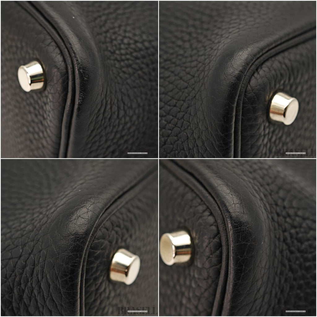 HERMES Picotin Lock 18 PM Taurillon Clemence Handbag Tote Bag Black Dust Bag