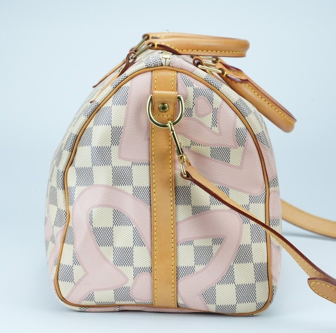 LOUIS VUITTON Damier Azur Speedy Bandouliere 30 N41052 Tahiti Collection Summer