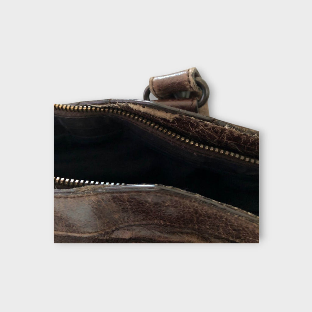 BALENCIAGA  Shoulder bag dark brown leather