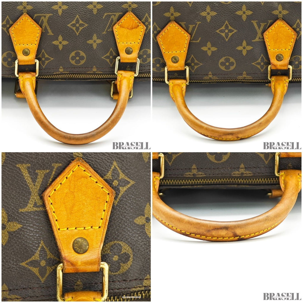 Louis Vuitton Speedy 30 M41526 Monogram Handbag Tote Bag Brown Woman