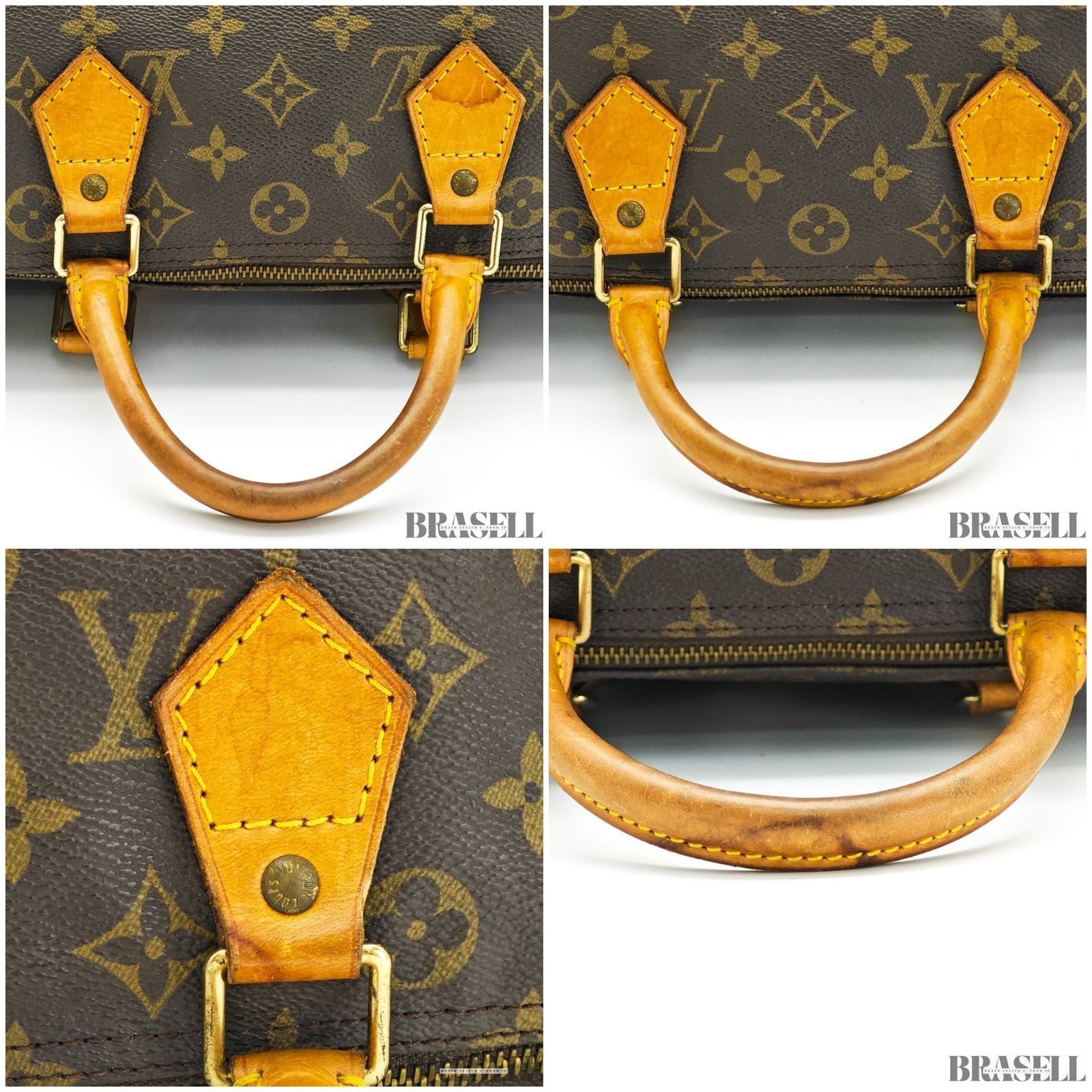 Louis Vuitton Speedy 30 M41526 Monogram Handbag Tote Bag Brown Woman