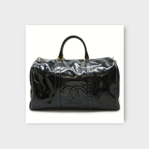 Chanel Coco Mark Boston Bag Black Travel Bag【B】