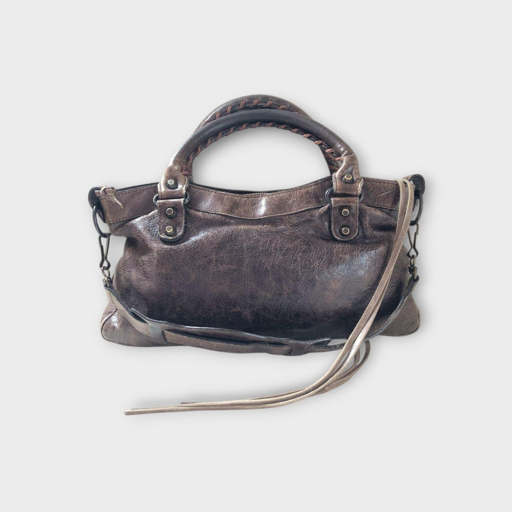 BALENCIAGA  Shoulder bag dark brown leather