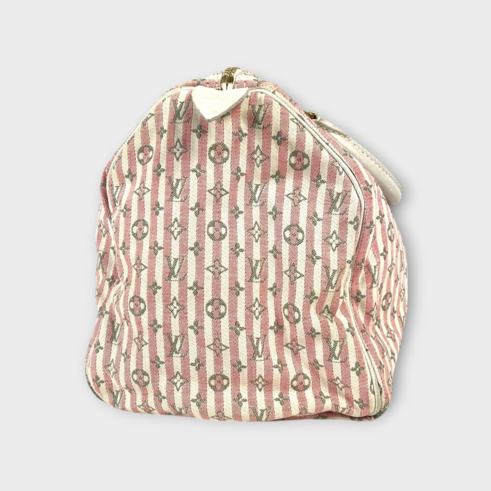 Louis Vuitton Monogram Mini Lin Croisette Speedy 30 Handbag Pink White M95501【B】