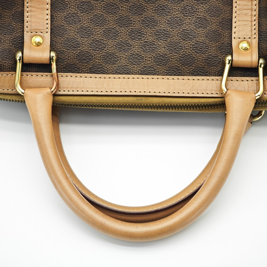 CELINE Macadam Handbag Mini Boston Bag Brown Women's