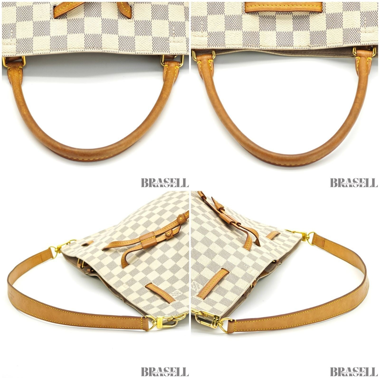 LOUIS VUITTON Girolata N41579 Damier Azur Bucket Handbag Ivory Women’s