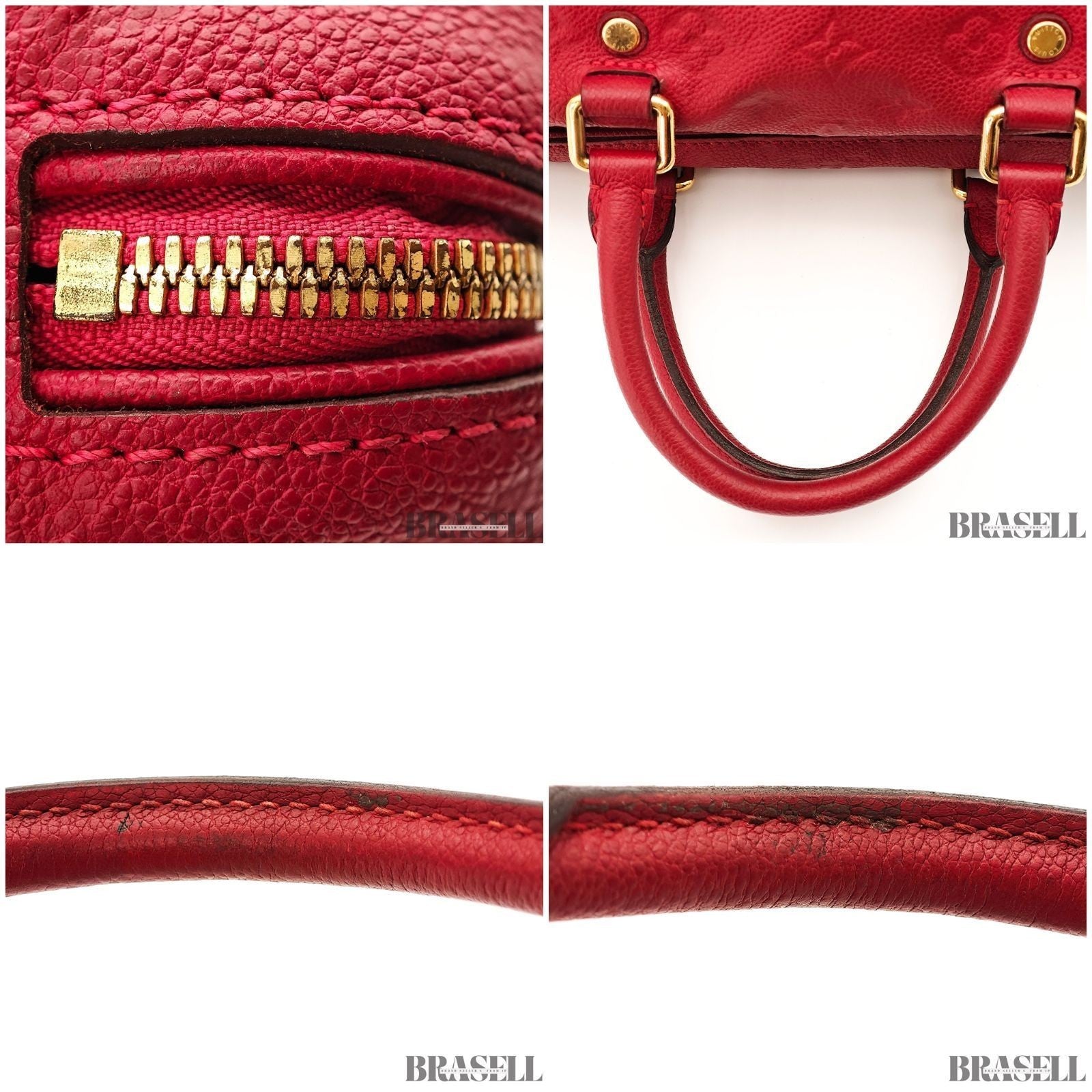 Louis Vuitton Speedy Bandoulière 25 Bag Handbag Monogram Empreinte Red Women’s