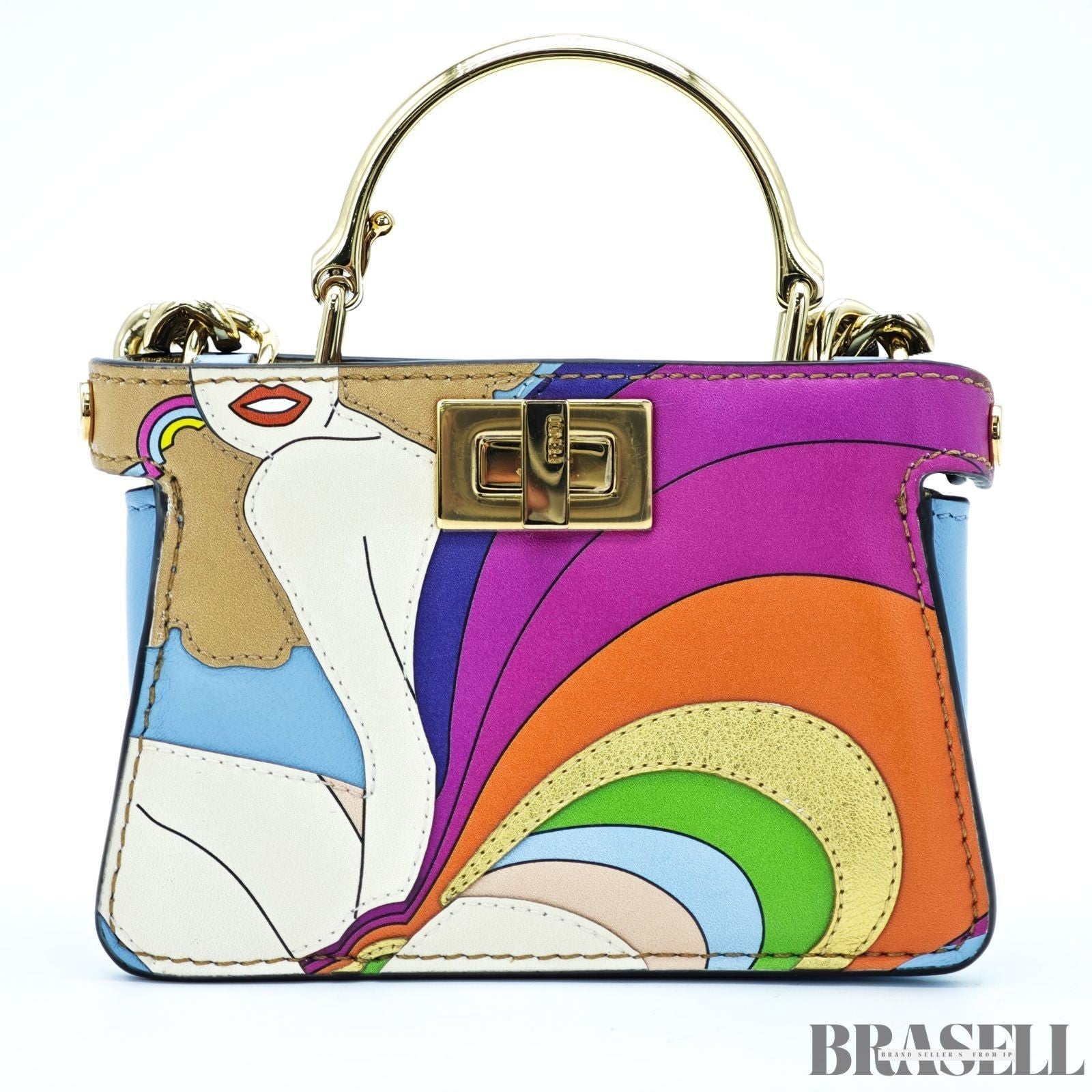 FENDI Peekaboo Nano Handbag Multicolor Bold and Stylish Women's
