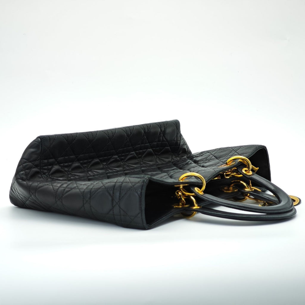 Dior Lady Dior Large 2-Way Bag Lage Black Women's