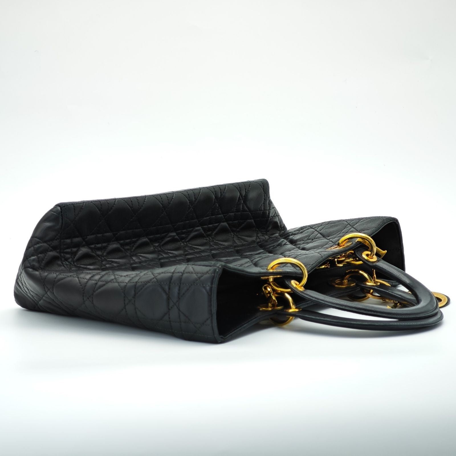 Dior Lady Dior Large 2-Way Bag Lage Black Women's