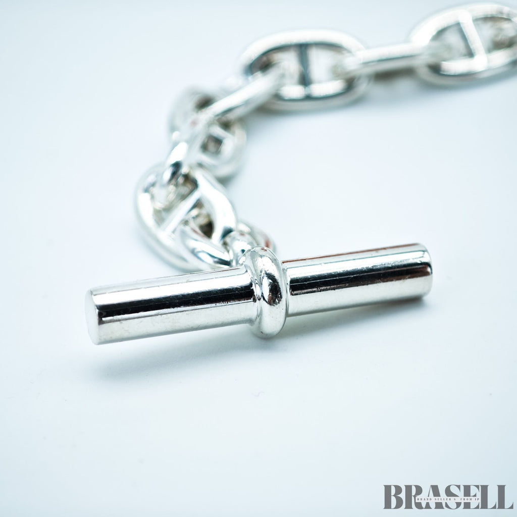 Hermès Chaine d’Ancre Bracelet MM 14 Links Silver 925 52.4g 240079 w/Box & Tag