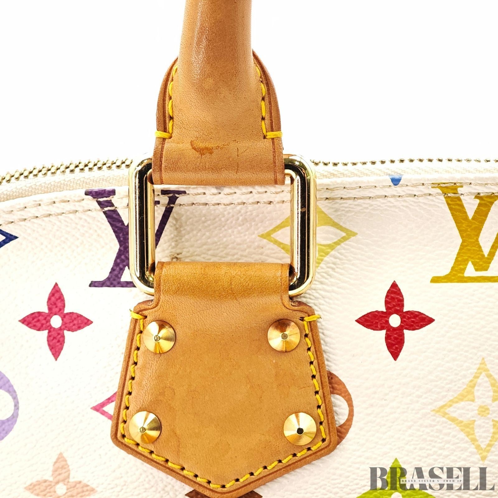 Louis Vuitton Alma Multicolor M92647 Tote Bag Handbag Colorful White Blanc
