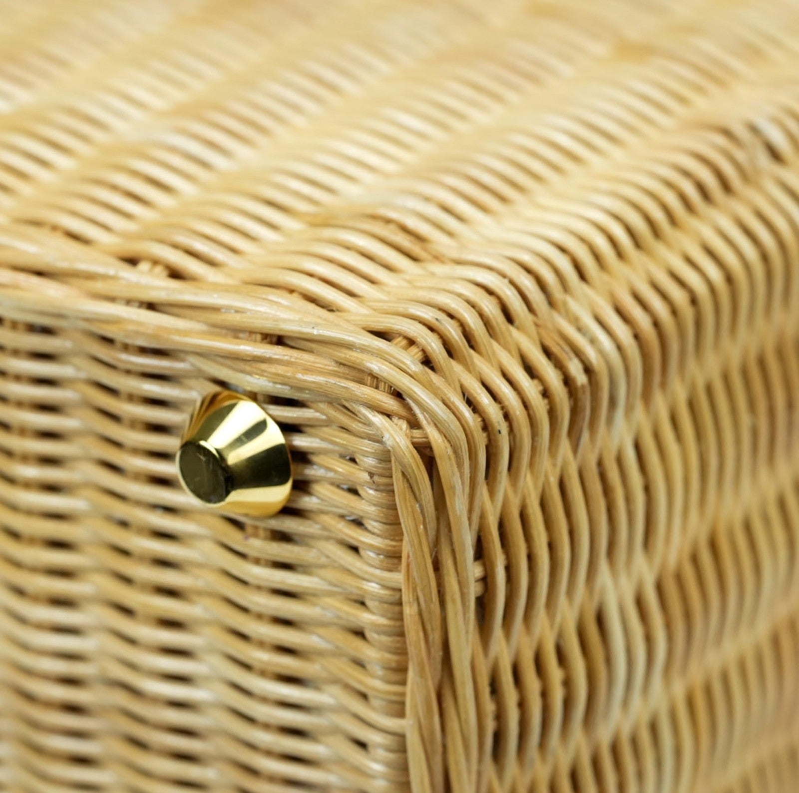 PRADA Canapa Wicker Basket Bag Rattan Raffia 2Way Beige White hand shoulder 【B】