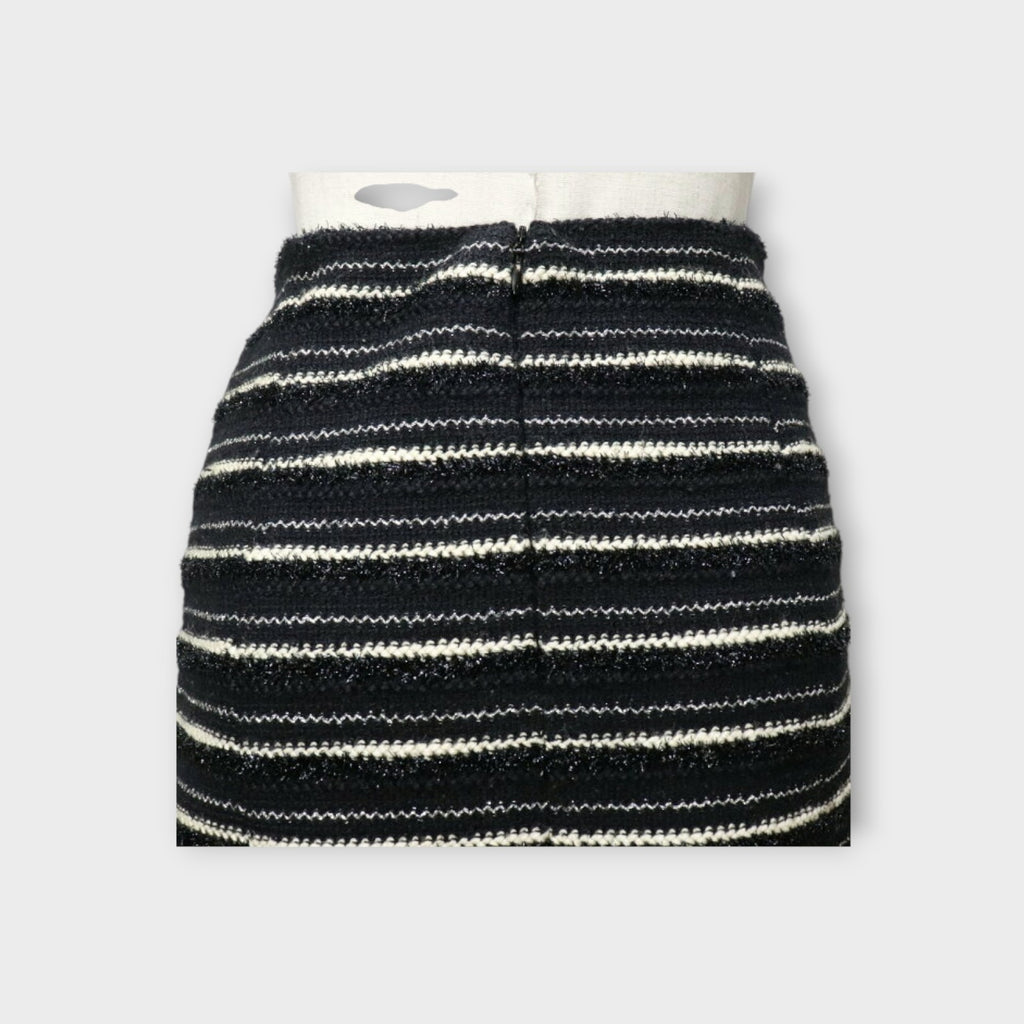 CHANEL Flare Skirt P19873V11554 Tweed Made in France 2002 Black