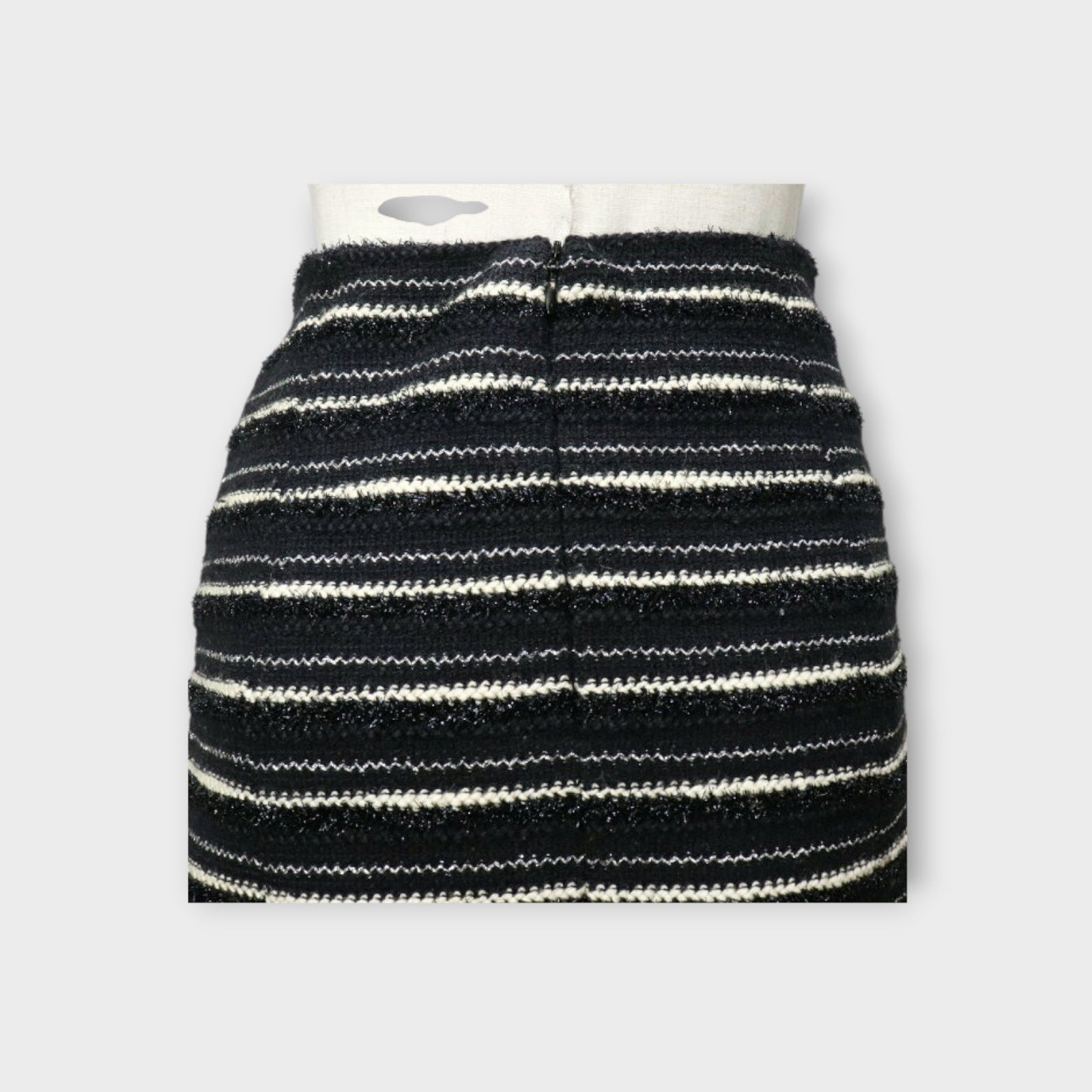 CHANEL Flare Skirt P19873V11554 Tweed Made in France 2002 Black