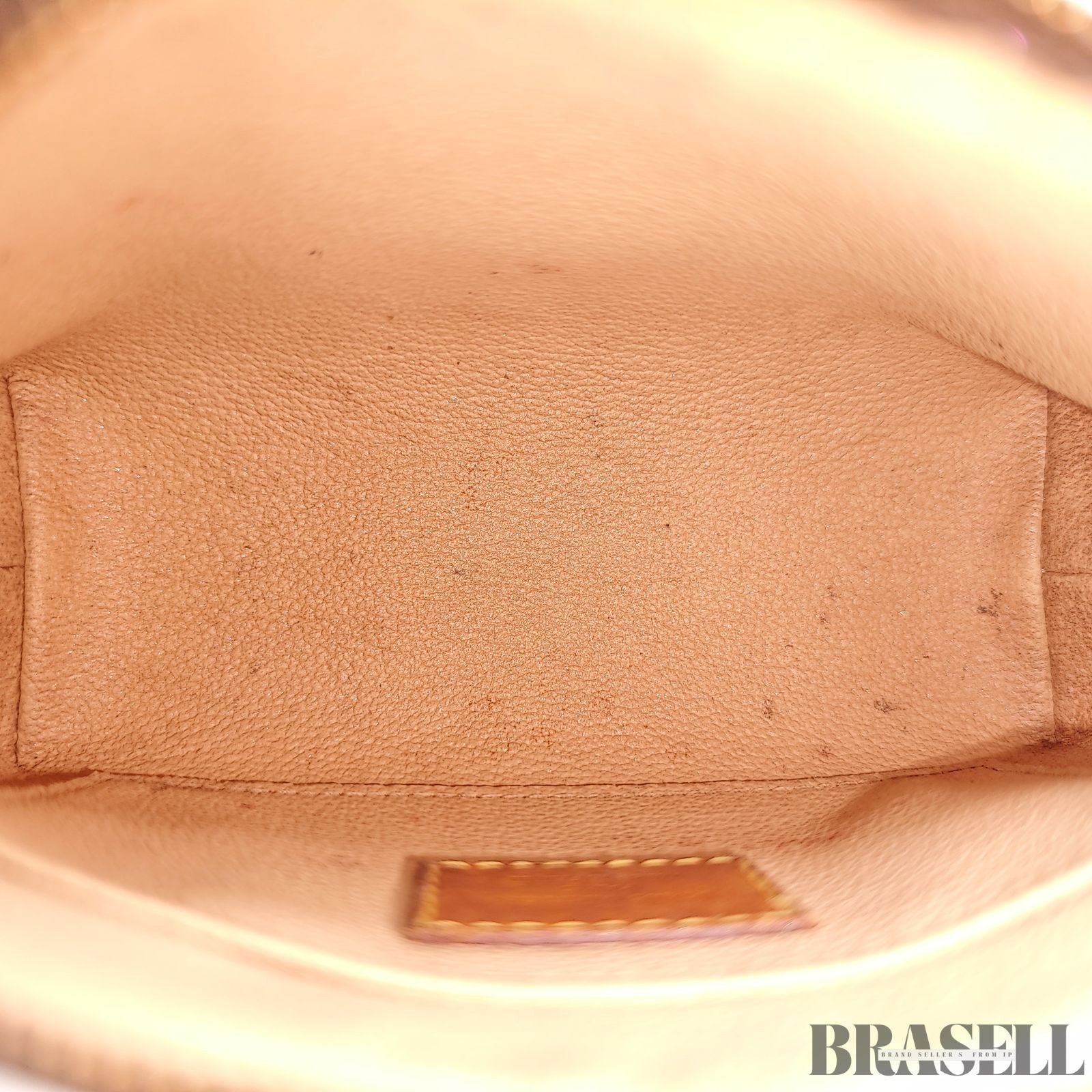 LOUIS VUITTON Logo Pochette Cosmetic PM Pouch Monogram Leather Brown M47515