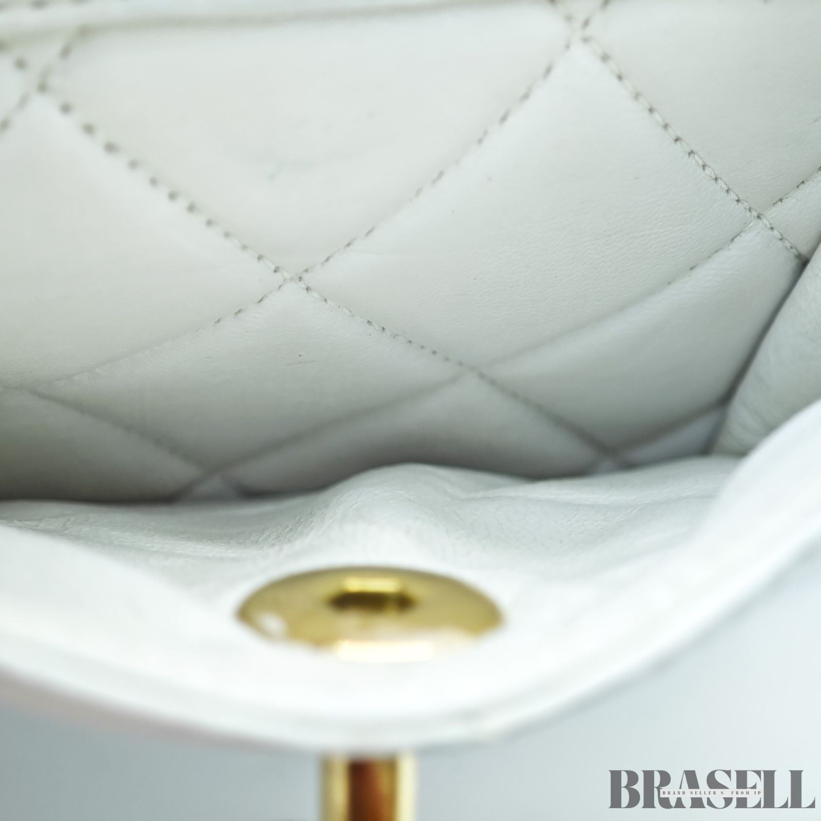 Chanel Matelassé Chain Backpack White Rucksack Bag Women Gold Hardware