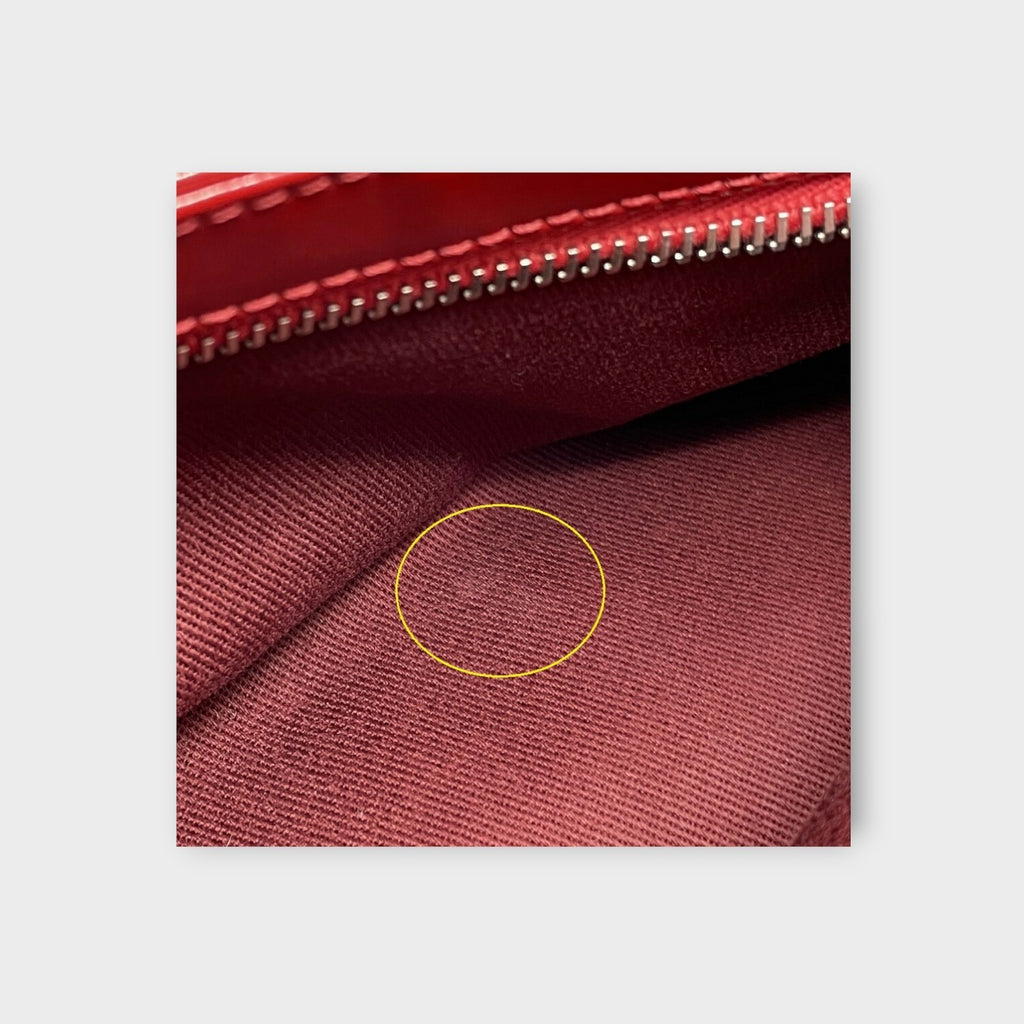 CHANEL Mademoiselle Chain Shoulder Bag Matelassé Coco Mark Red Leather 【B】