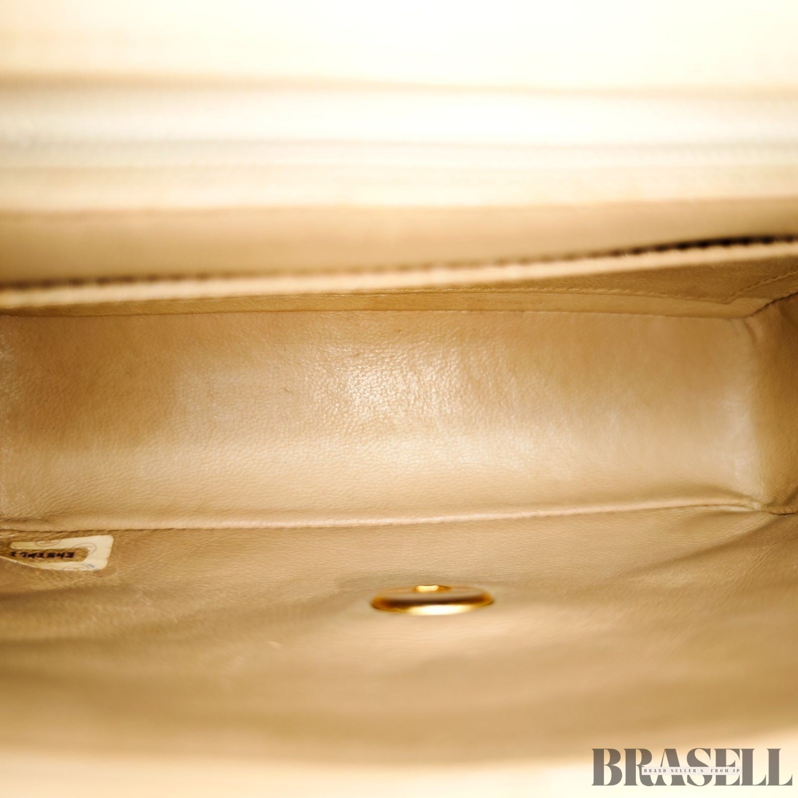 Chanel Mini Matelassé Shoulder Bag Lambskin Flap Compact Beige Women