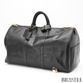 Louis Vuitton Epi Leather Keepall 50 Black Embossed Logo Boston Bag Travel Large