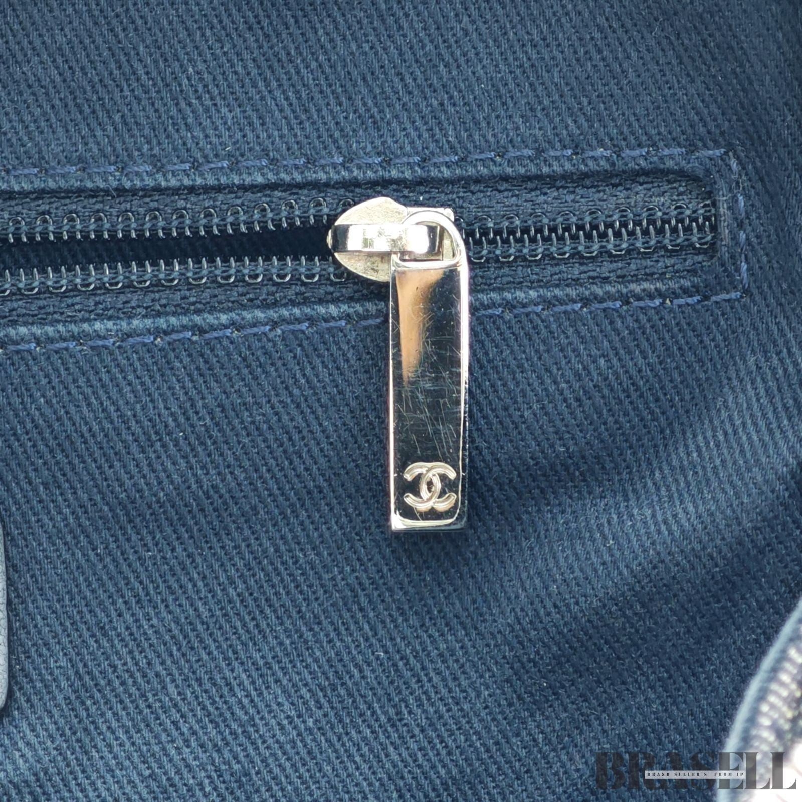 Chanel Deauville Line Bowling Bag A92749 Handbag Chain Tote Bag Denim Blue