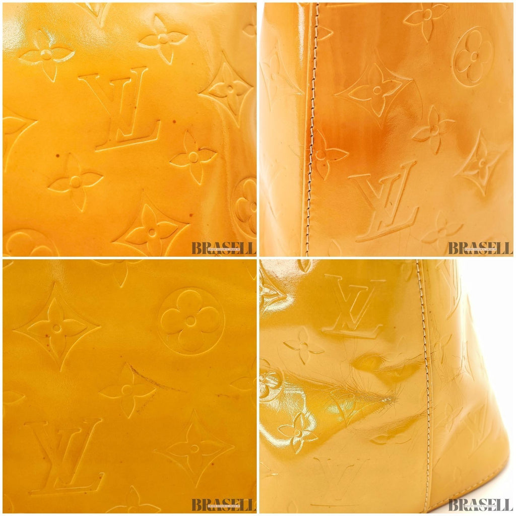 Louis Vuitton Vernis Houston M91340 Tote Bag Patent Leather Large Capacity Gold