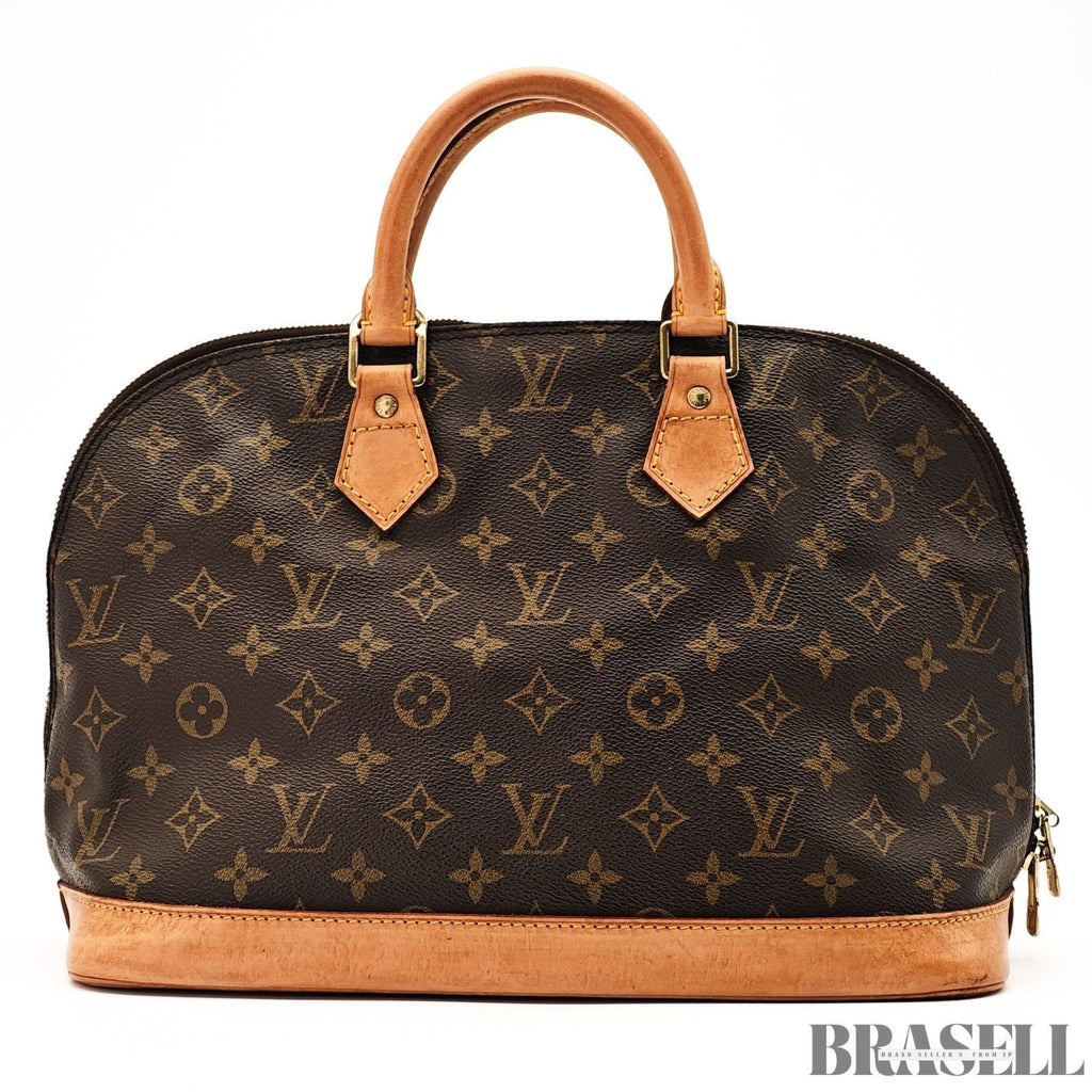Louis Vuitton Alma PM M51130 Monogram Canvas Handbag Brown Unisex w/Padlock Key