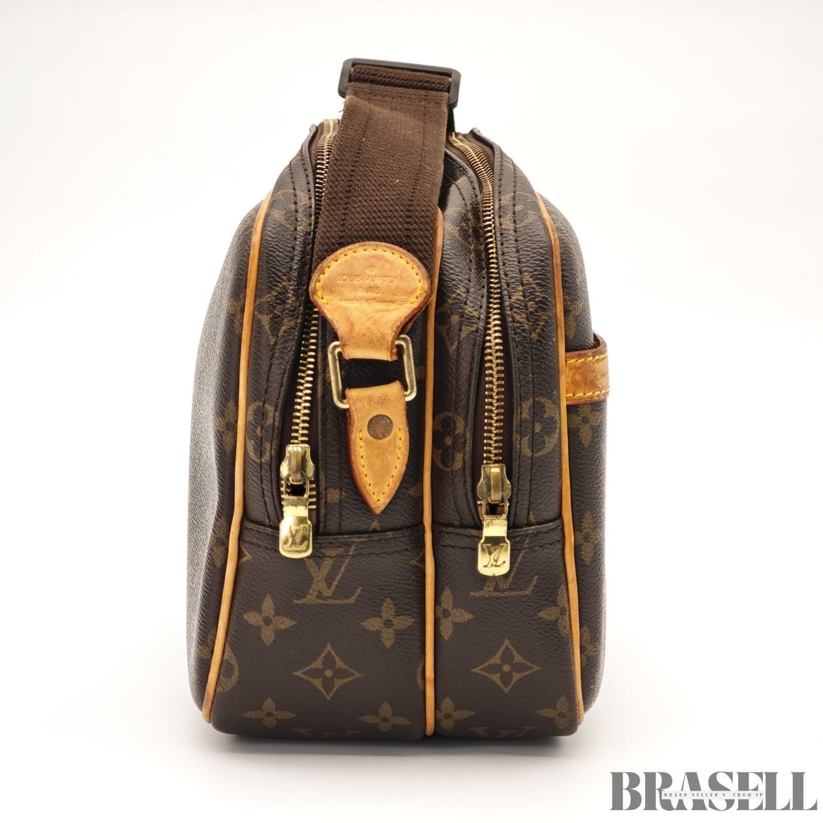 LOUIS VUITTON Reporter PM Crossbody Shoulder Bag Monogram Leather M45254 Brown