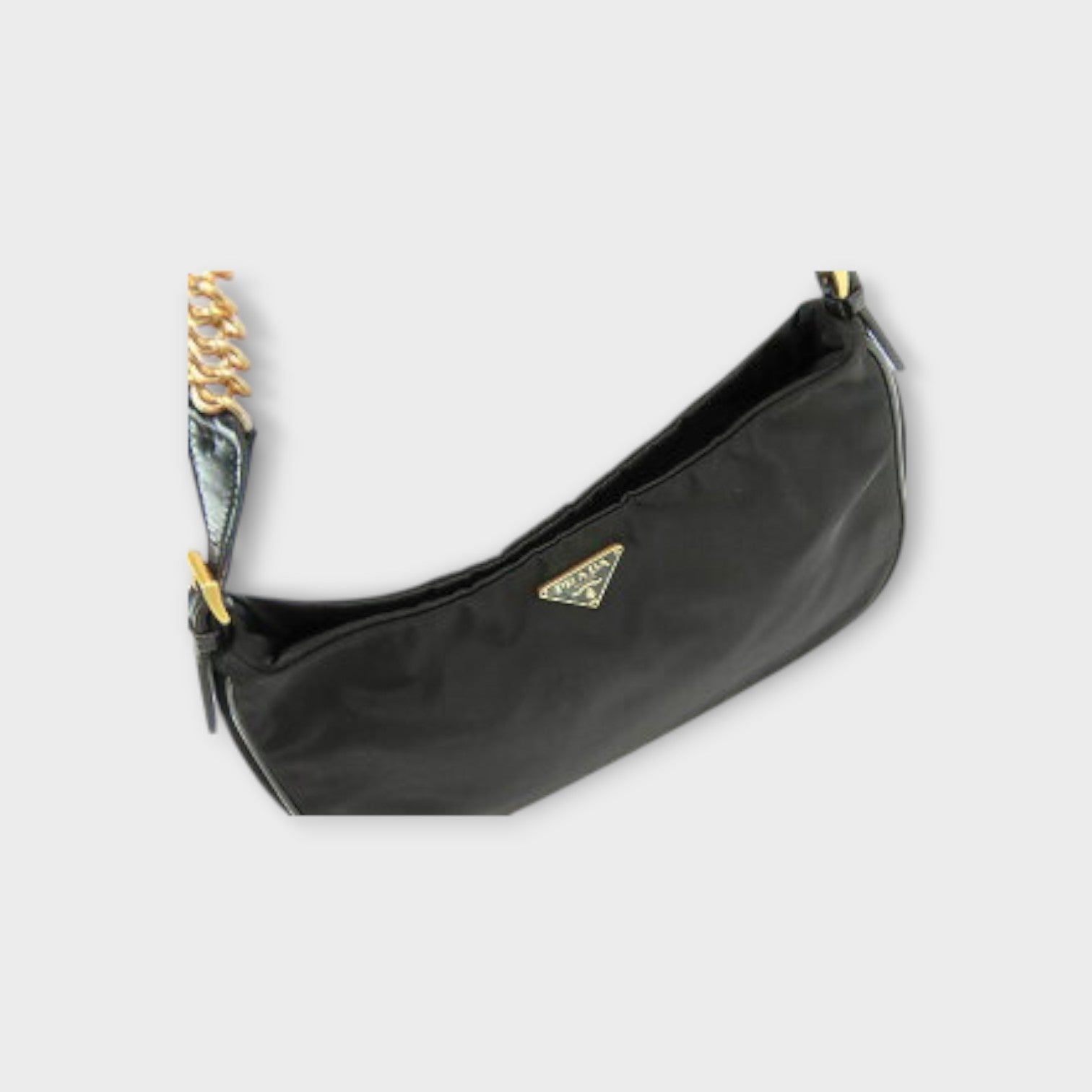Prada Tessuto Light Chain Accessory Pouch One-Shoulder Bag Handbag Nero Black【A】