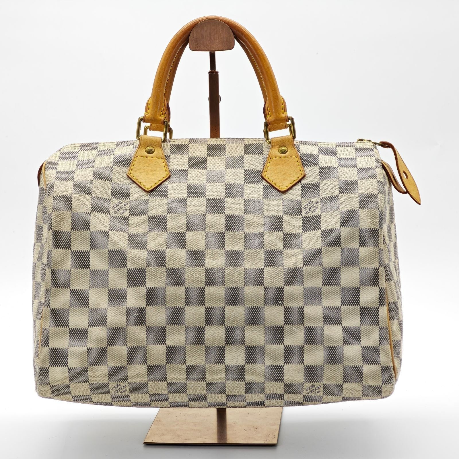LOUIS VUITTON Damier Azur Speedy N41533 Boston Bag Large Capacity White