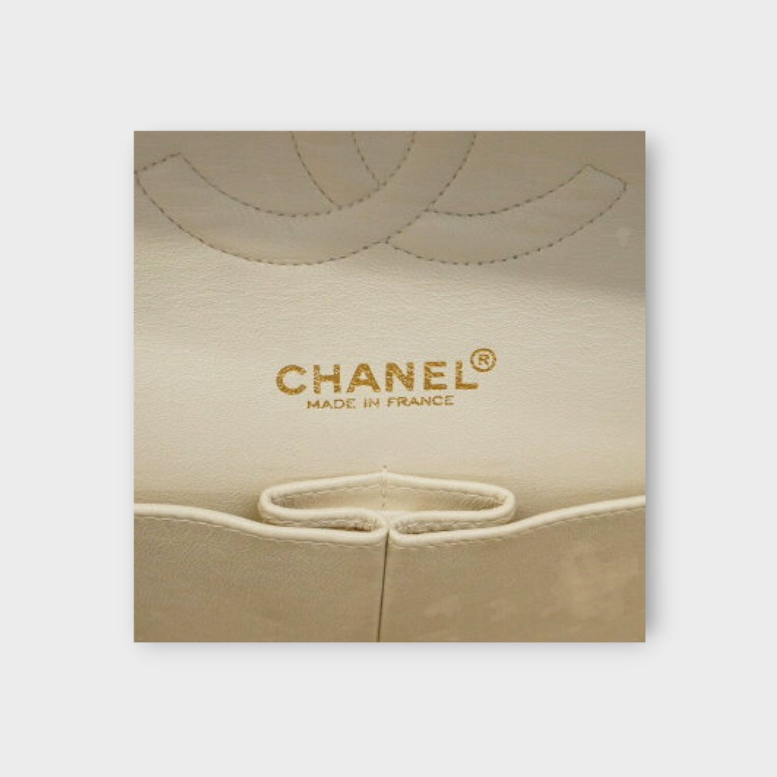 CHANEL MATRASSE W chain shoulder bag Lamb skin white with champagne gold hardwar
