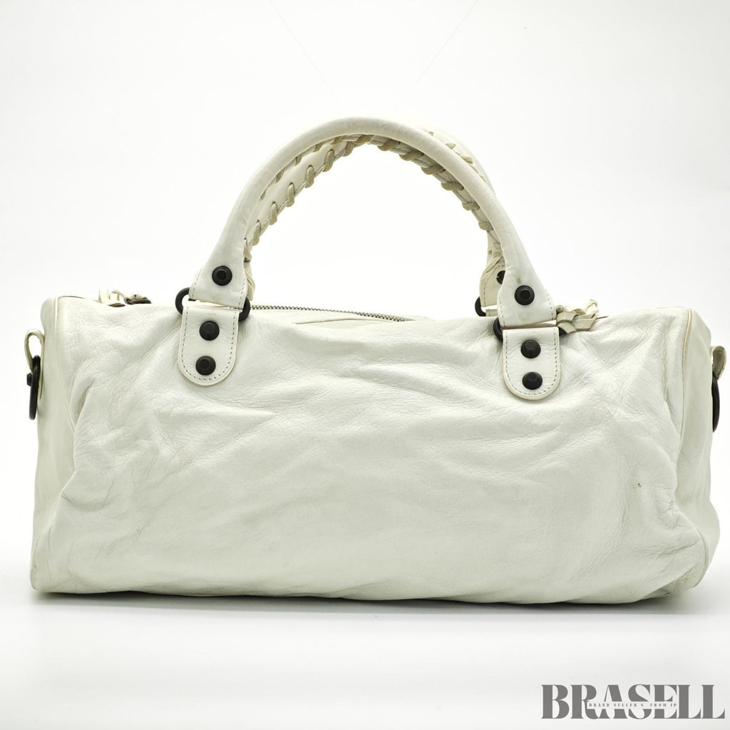 Balenciaga The First 103208 213048 Bag Handbag Cylinder Horizontal Ivory