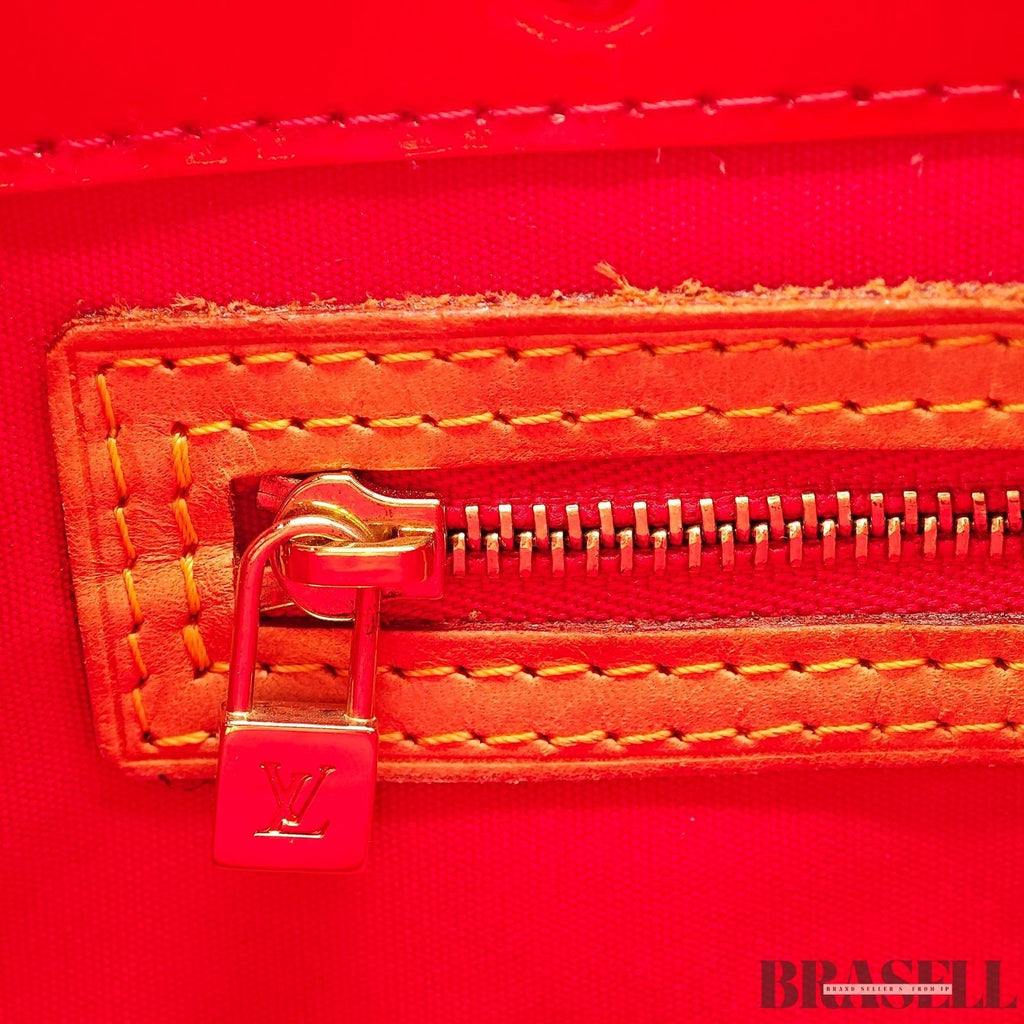 Louis Vuitton Vernis Reade PM M91088 Bag Handbag Patent Leather Red w/ Dust Bag