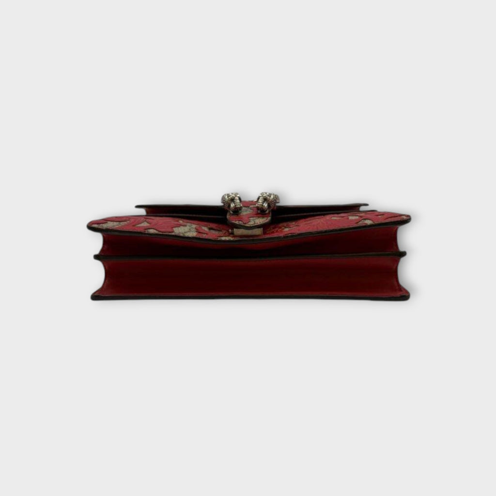 GUCCI Red GG Supreme Dionysus Arabesque Chain Shoulder Bag