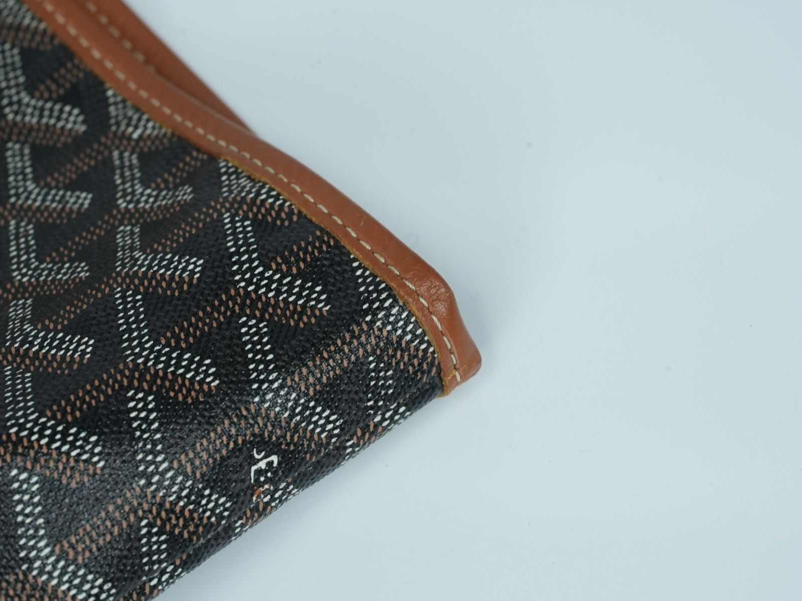 GOYARD Saint Louis PM Tote Bag Canvas Leather Handle Black Women's With Pouch