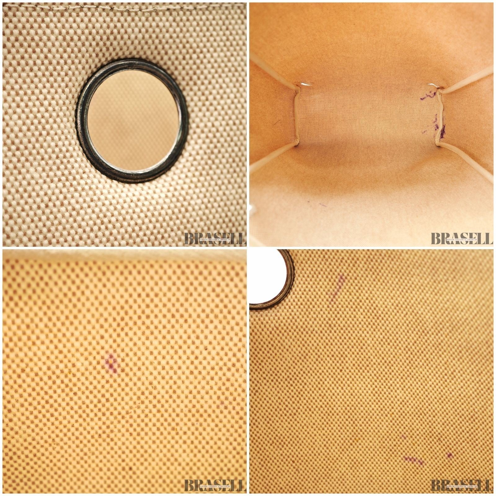 Hermès Herbag MM Handbag Trapezoid Canvas Large Beige Unisex With Padlock