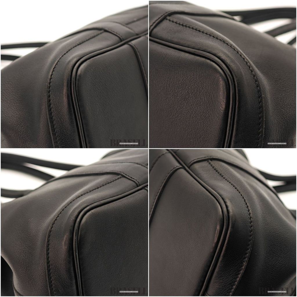 HERMES Garden Party TPM Noir Swift Leather Ginza Limited Edition Handbag Black