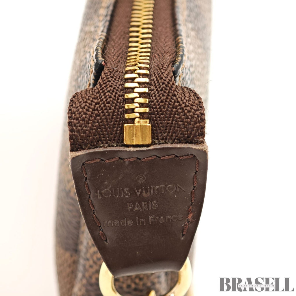 LOUIS VUITTON Damier Ebene Mini Pochette Accessoires Pouch N58009 Auth Brown