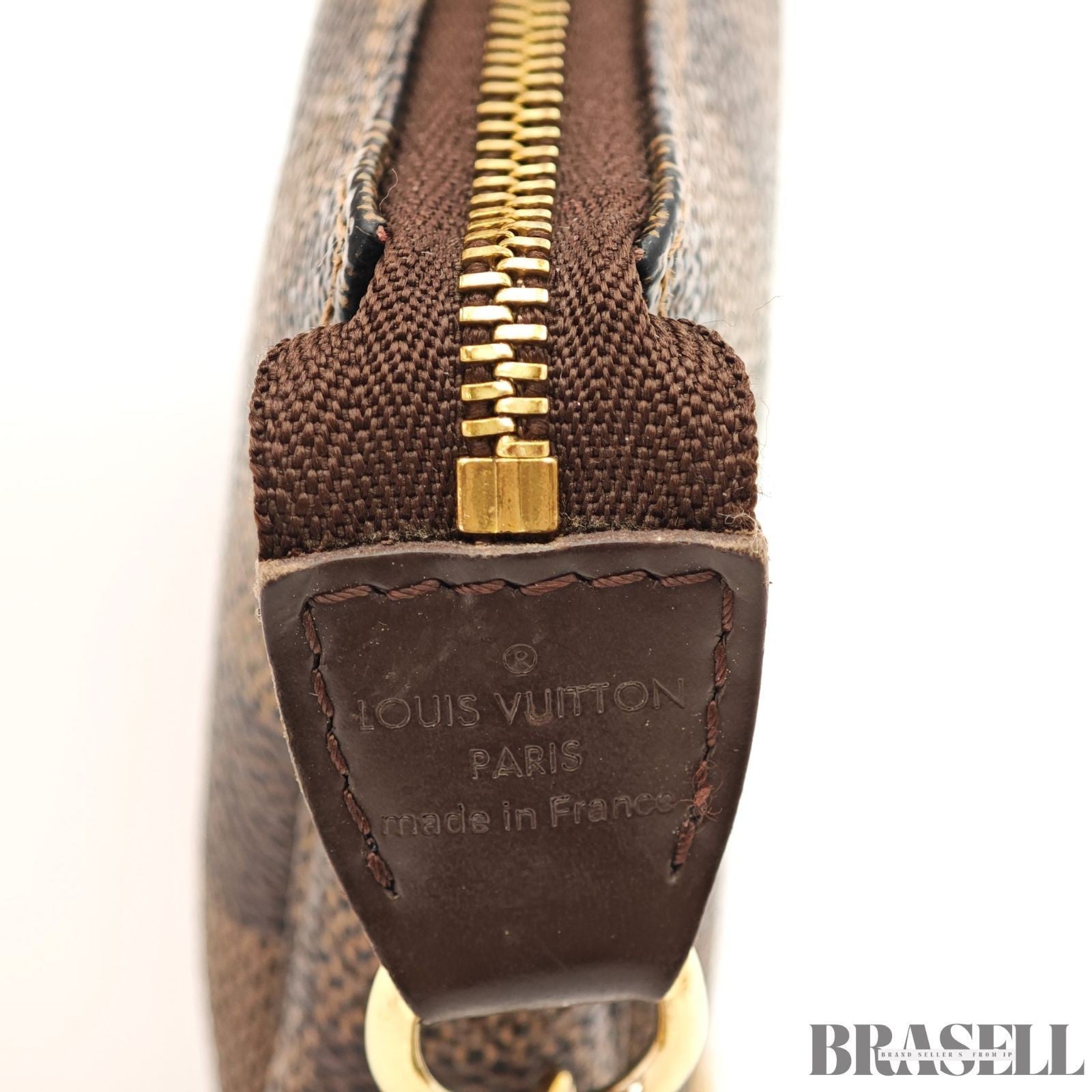 LOUIS VUITTON Damier Ebene Mini Pochette Accessoires Pouch N58009 Auth Brown