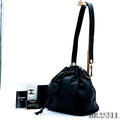 Chanel Drawstring Lambskin Coco Mark Chain Shoulder Bag Black Women w/Dust Bag