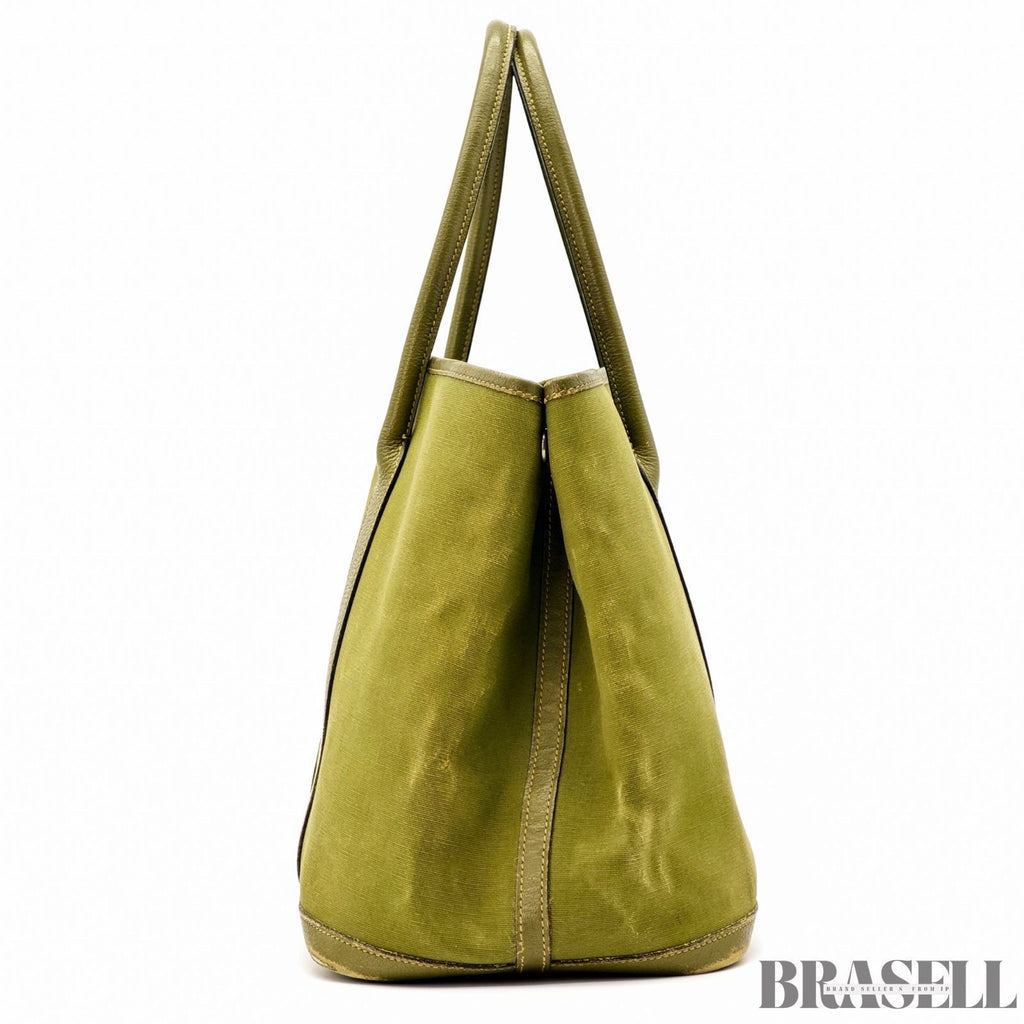 Hermès Garden Party PM Khaki Riken Tote Bag Handbag Toile Officier Leather