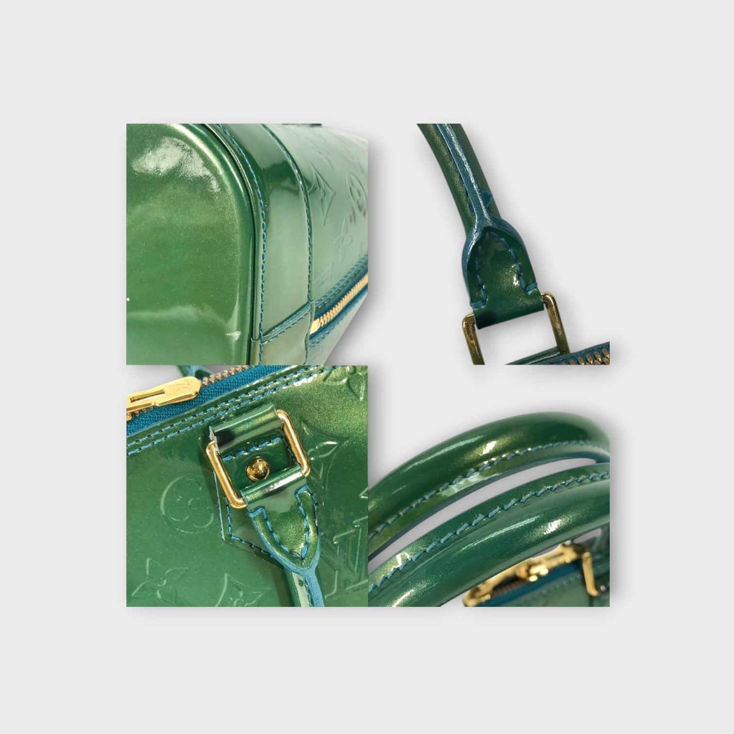 Louis Vuitton Handbag Tote Bag Alma GM M93628 Monogram Vernis Green 【B】